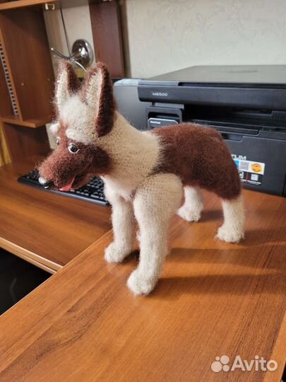 Вязаная игрушка Овчарка, на заказ