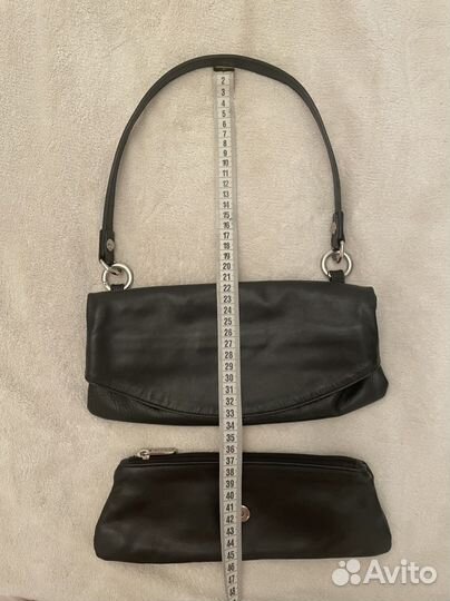 Сумочка кожаная чёрная из Италии