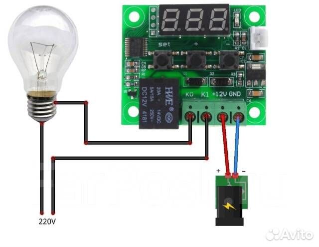 Цифровой регулятор температуры Термостат W1209