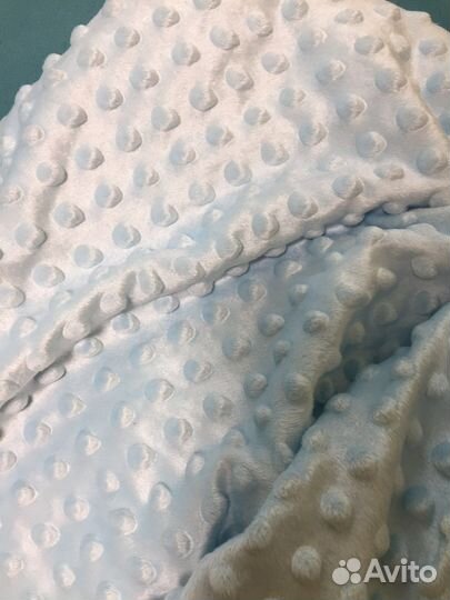 Ткань плюш-минки, светло-голубой