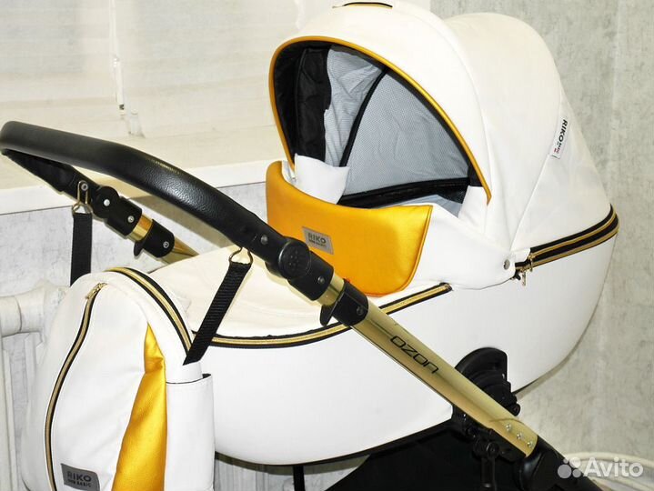 Коляска Riko Basic Ozon 3 в 1 с автокреслом экокож