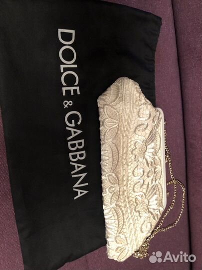 Сумка белая кружево кожа