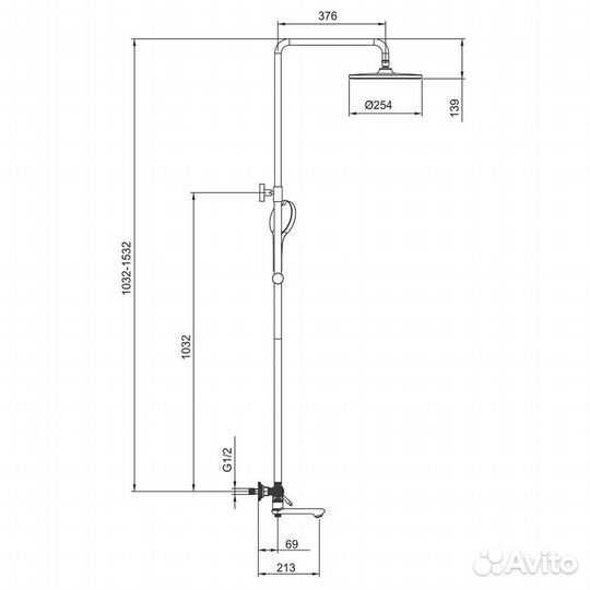 Душевая стойка со смесителем Gappo G2409-63