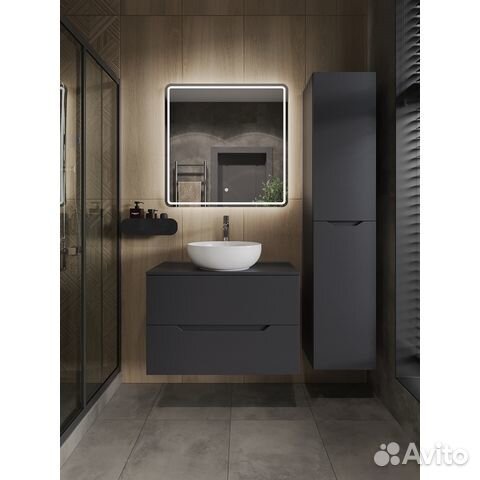 Тумба с раков. 80 графит/бел. Li-80tugmdf+B07-420W