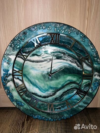Часы настенные 50 см из эпоксидной смолы