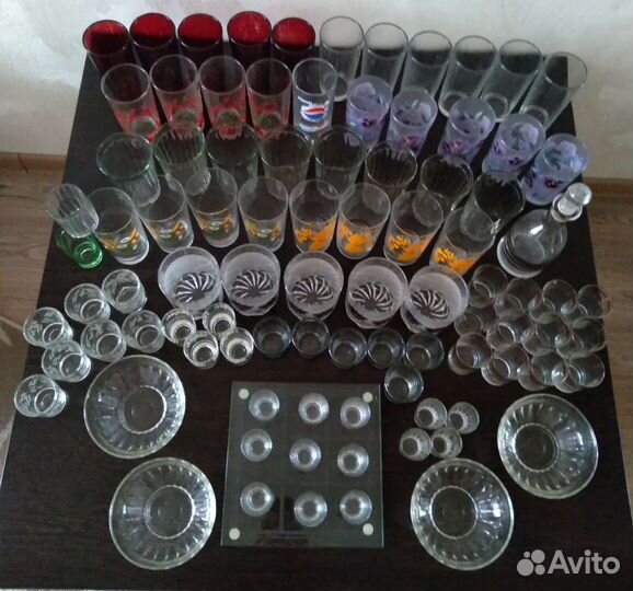 Стаканы, чайный сервиз, стопки, пиалы