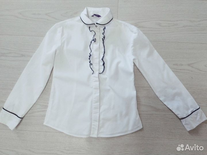 Школьные блузки рубашки пакетом девочки 128-134 см