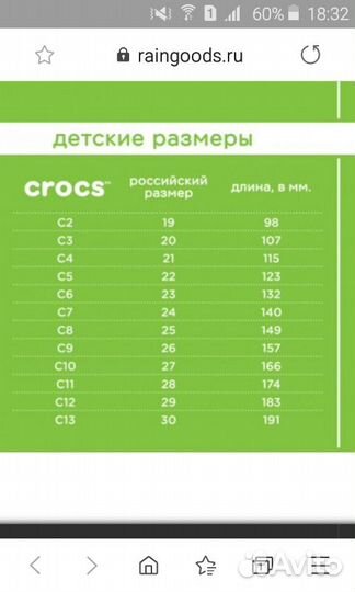 Обувь Крокс 24-25р