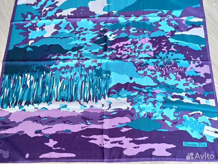 Платок Шелк Christian Dior бирюза фиолетовый 4 цв