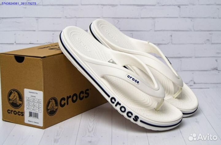 Сланцы crocs белые мужские размер 41-45 (Арт.75780