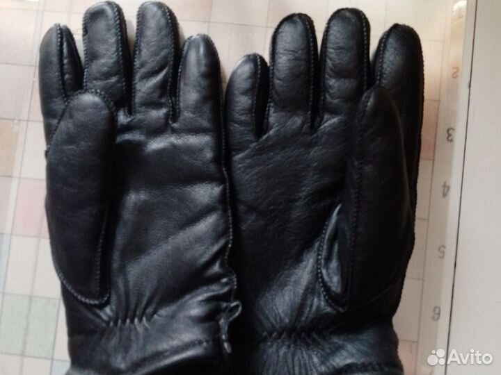 Перчатки зимние кожаные