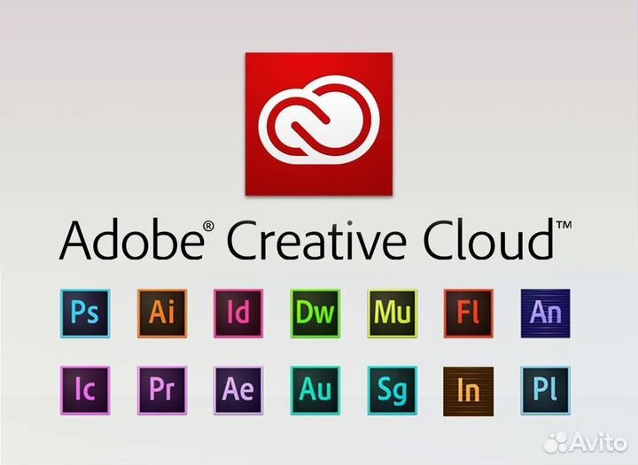 Adobe creative cloud лицензия 1/3/6/13/15 мес