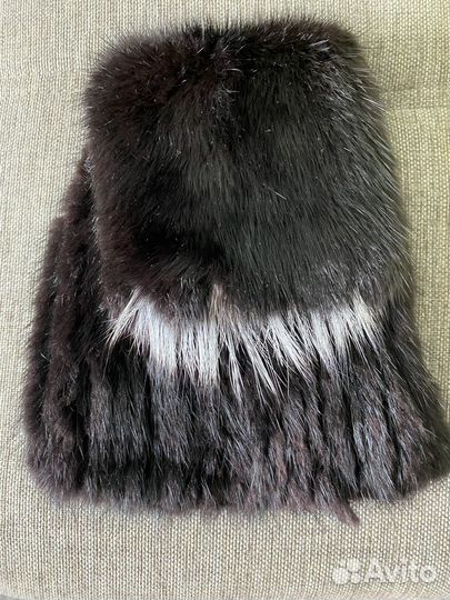 Шапка норковая вязаная резерв для Ольги