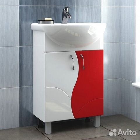 Тумба с раковиной Vigo Alessandro 4-55 красная
