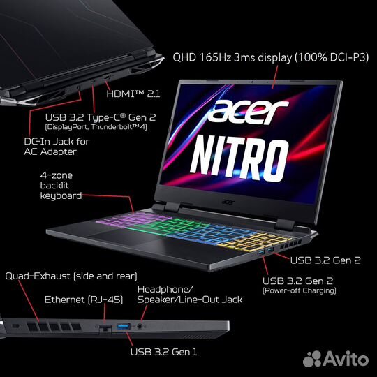 Новый игровой Acer Nitro 5 RTX 3060 6Gb /i5-12500H