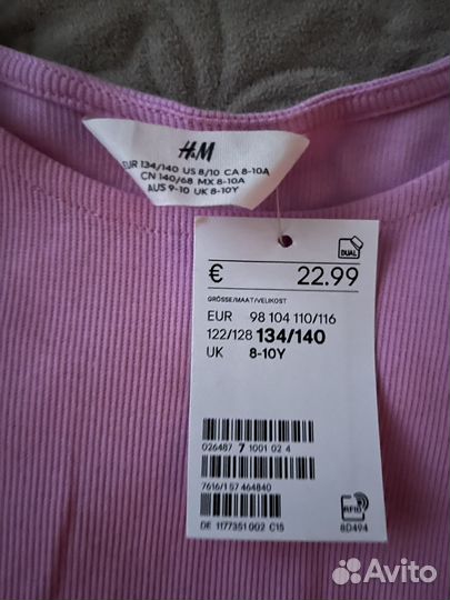 Платье для девочки 134/140 H&M новое