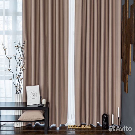 Шторы блэкаут Амадео дымчато-розовый