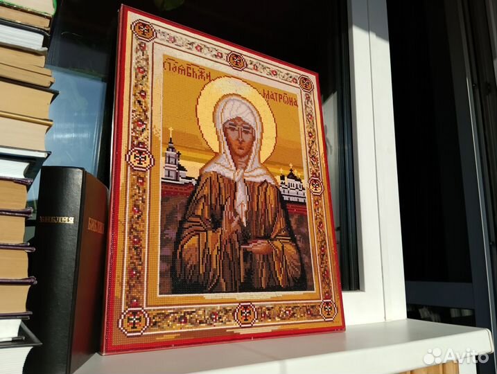 Алмазная вышивка собранная Матрона Московская