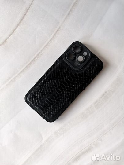 Чехол на iPhone 14 pro max из кожи питона