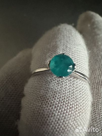 Кольцо с турмалином параиба 16.5