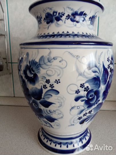 Ваза для цветов большая гжель