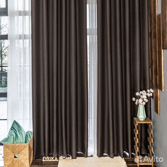 Шторы рогожка Орфей Шоколад
