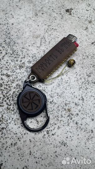 Кожанный чехол на зажигалку BIC нетеряемый