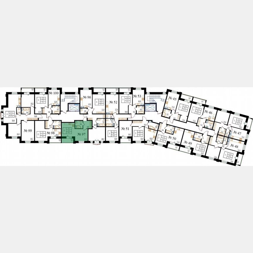 Квартира-студия, 35,1 м², 6/8 эт.