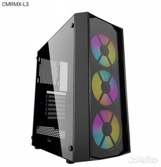 Корпус Powercase Rhombus X3 Mesh LED Miditower Без