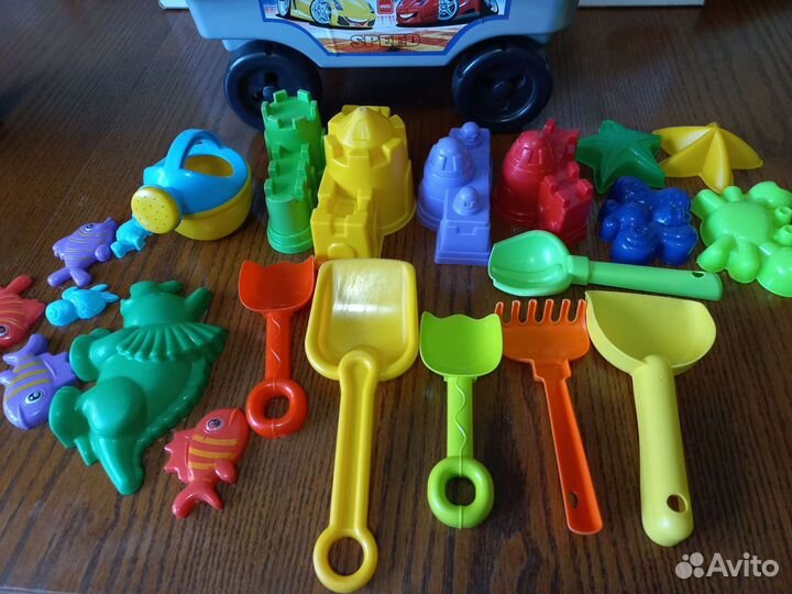 Детский набор для песочницы с тележкой