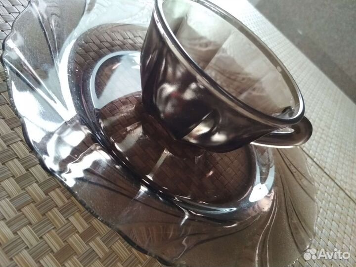 Чашка и тарелка большая(Франция) тонир.стекло