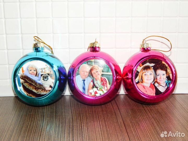 Новогодние шары с фотографии