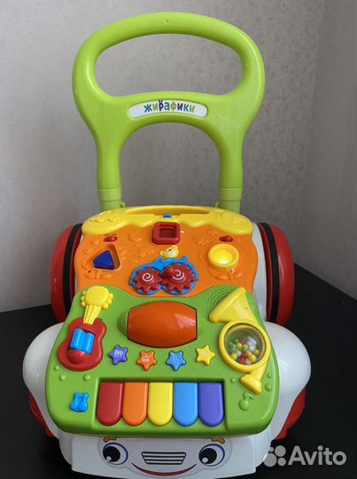 Каталка ходунки Жирафики,игр. центр Слонёнок 5в1