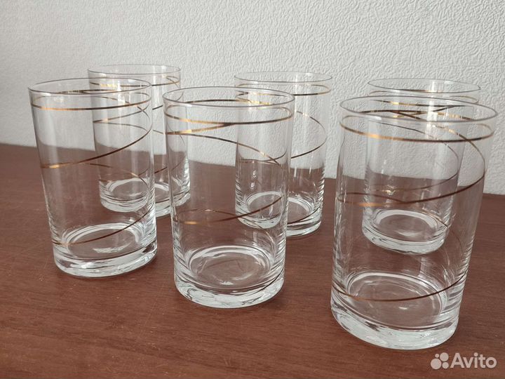 Набор стаканов золотая спираль gala 6шт в упаковке