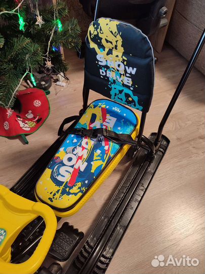 Снегокат тс6/WS Тимка спорт 6 с ручкой, на колесах