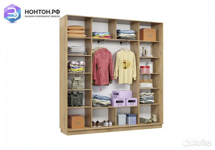 Шкаф-купе трёхдверный Приор с 1 зеркалом бунратти