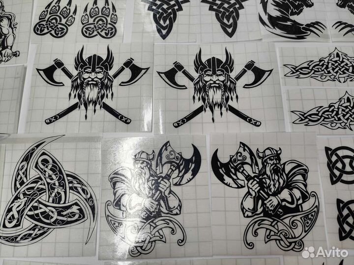 Наклейки для травления на топорах славянские