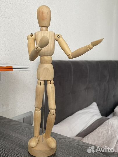 Манекен деревянный с руками 50см