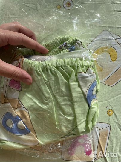 Простынь на резинке в круглую кроватку, детскую