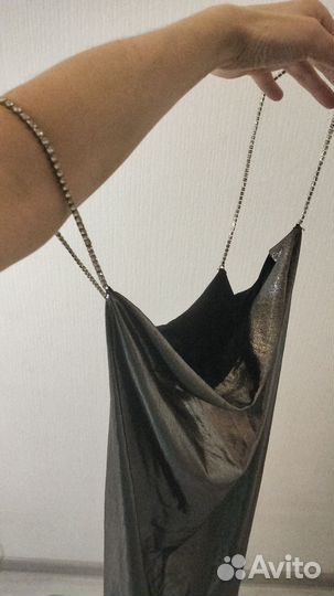 Платье вечернее коктейльное серебро 42 44