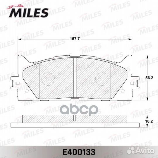 Колодки тормозные передние e400133 Miles