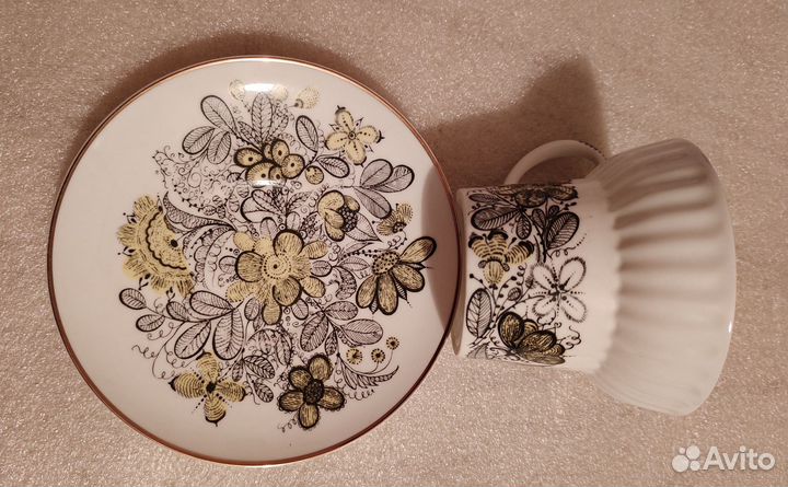 Чайная / Кофейная пара Костяной фарфор лфз