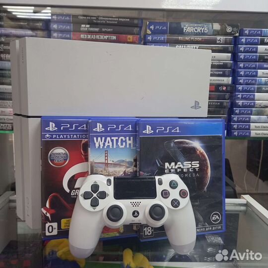 Sony PS4 фат белая +гарантия+игры