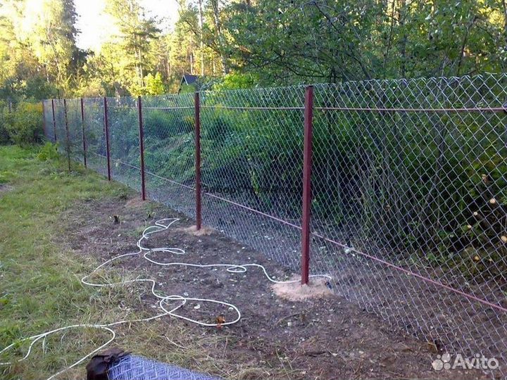 Забор из сетки рабицы