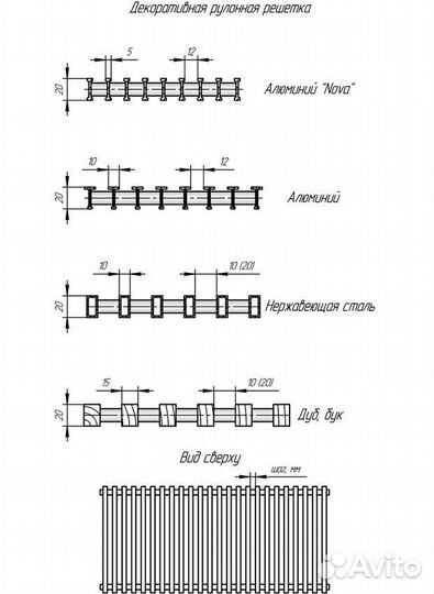 Решетки конвектора кзто Бриз из нержавеющей стали