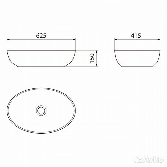 Накладная раковина Point Сатурн 63 белая