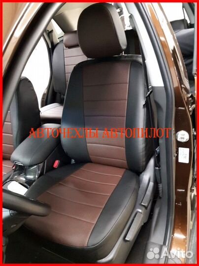 Чехлы Автопилот Kia Sorento 2 из экокожи чёрно-шок