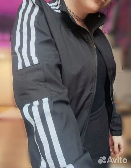 Куртка летняя черная адидас