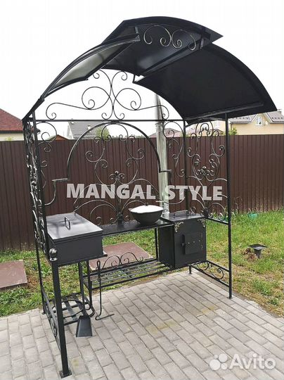 Мангал с печью под казан