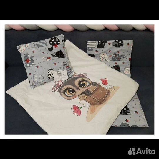 Комплект в коляску подушка матрас одеяло